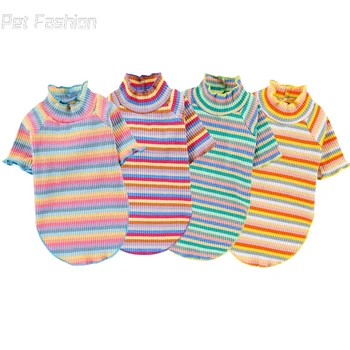 애완견 옷 강아지 조끼 티셔츠 셔츠, 귀여운 용수철 애완동물 스커트, 원피스 Roupas Para Cances Bottoming 셔츠, 강아지 코스튬 옷