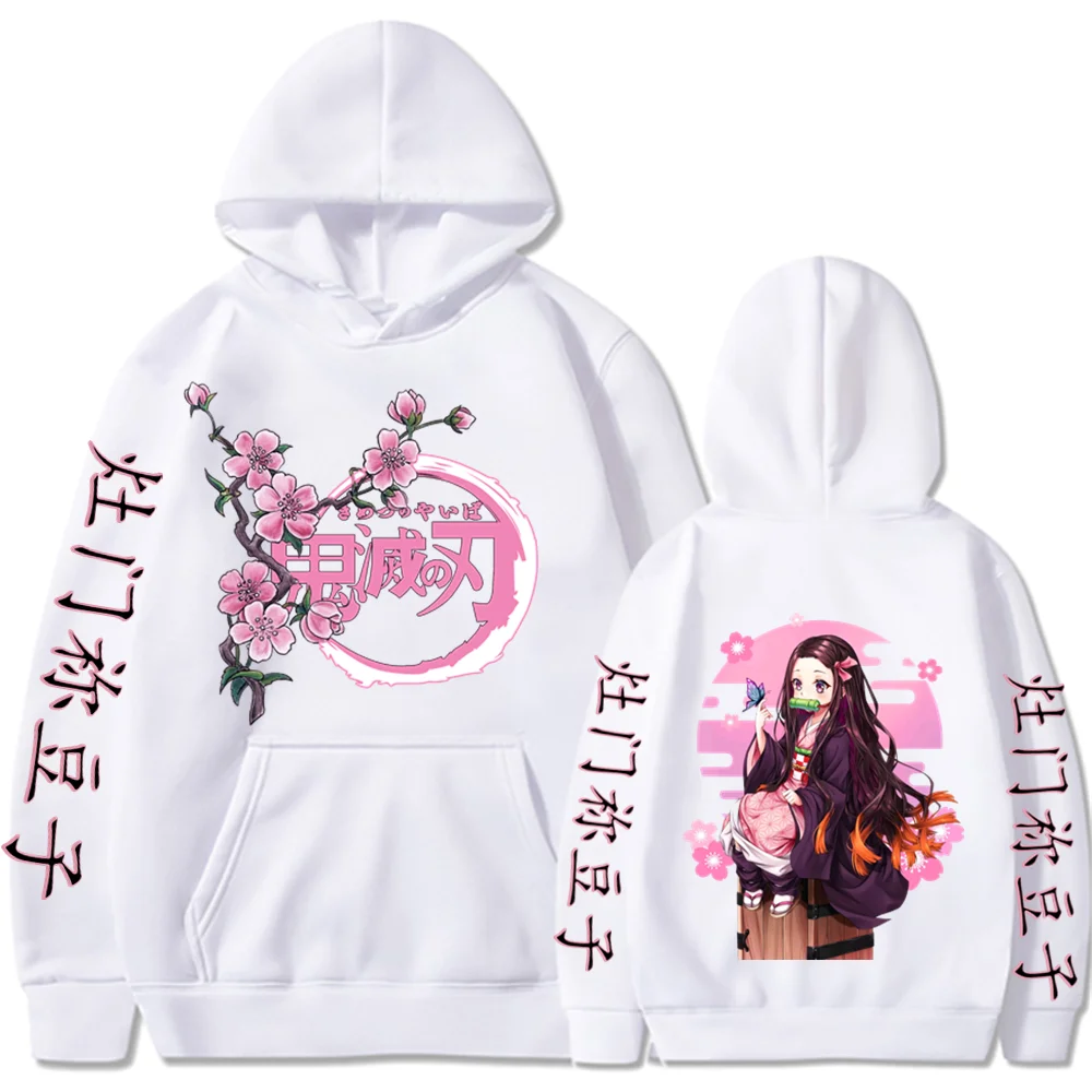 Demon Slayer Anime Hoodies Kamado Nezuko Manga Printed Men Women Hooded Pullovers Oversized Streetwear Male Harajuku Sweatshirt 3