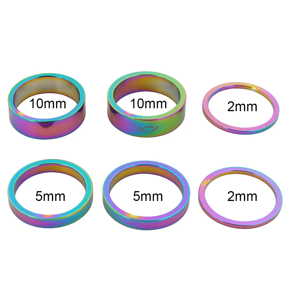 Bicycle Spacer 6pcs/set Aluminum Alloy 2mm 5mm 10mm for 28.6mm Front Fork