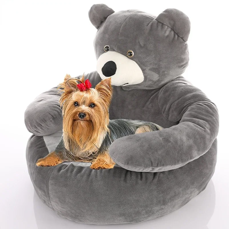 

Super Soft Pet Dog Cat Bed Winter Warm Cute Bear Hug Puppy Sleeping Mat Plush Large Kitty Cushion Sofa Comfort Pet Supplies