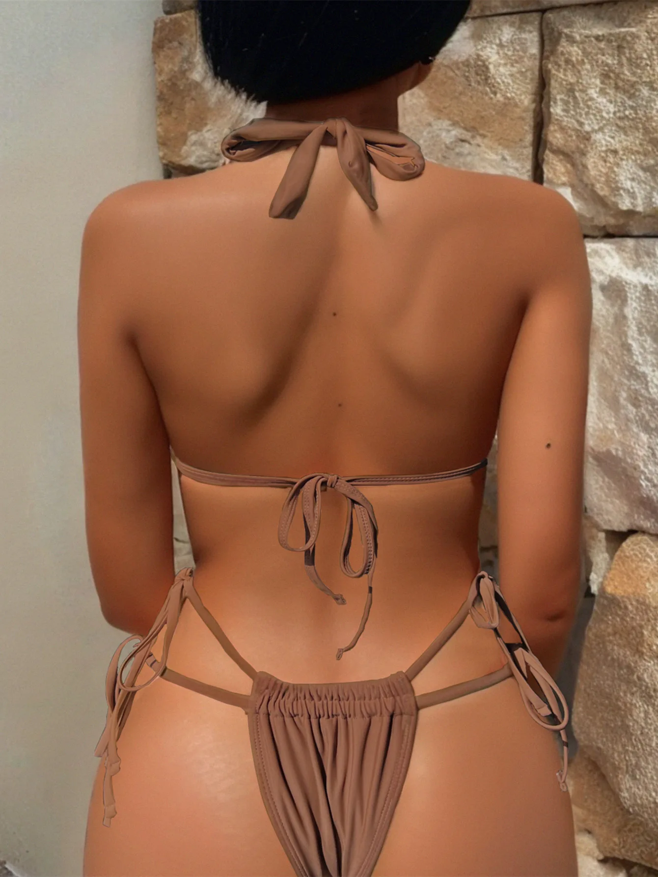 Sexy Halter Bikini 2024 Push Up Swimsuit Female Swimwear Women Two-pieces Bikini set With Bra Cup Bather Bathing Suit Swim Lady