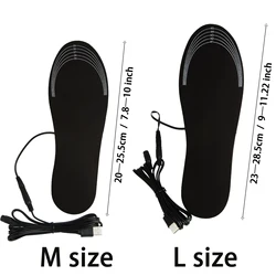 USB Heated Washable Thermal Shoe Insoles - Unisex Warmth and Comfort - 1.5 (Black)