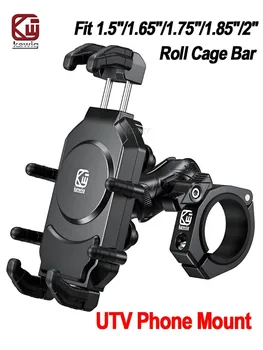 Supporto per telefono UTV con smorzatore di vibrazioni, supporto antifurto per cellulare, supporto per roll-bar per carichi pesanti, per telefoni da 5,4-7,2 pollici