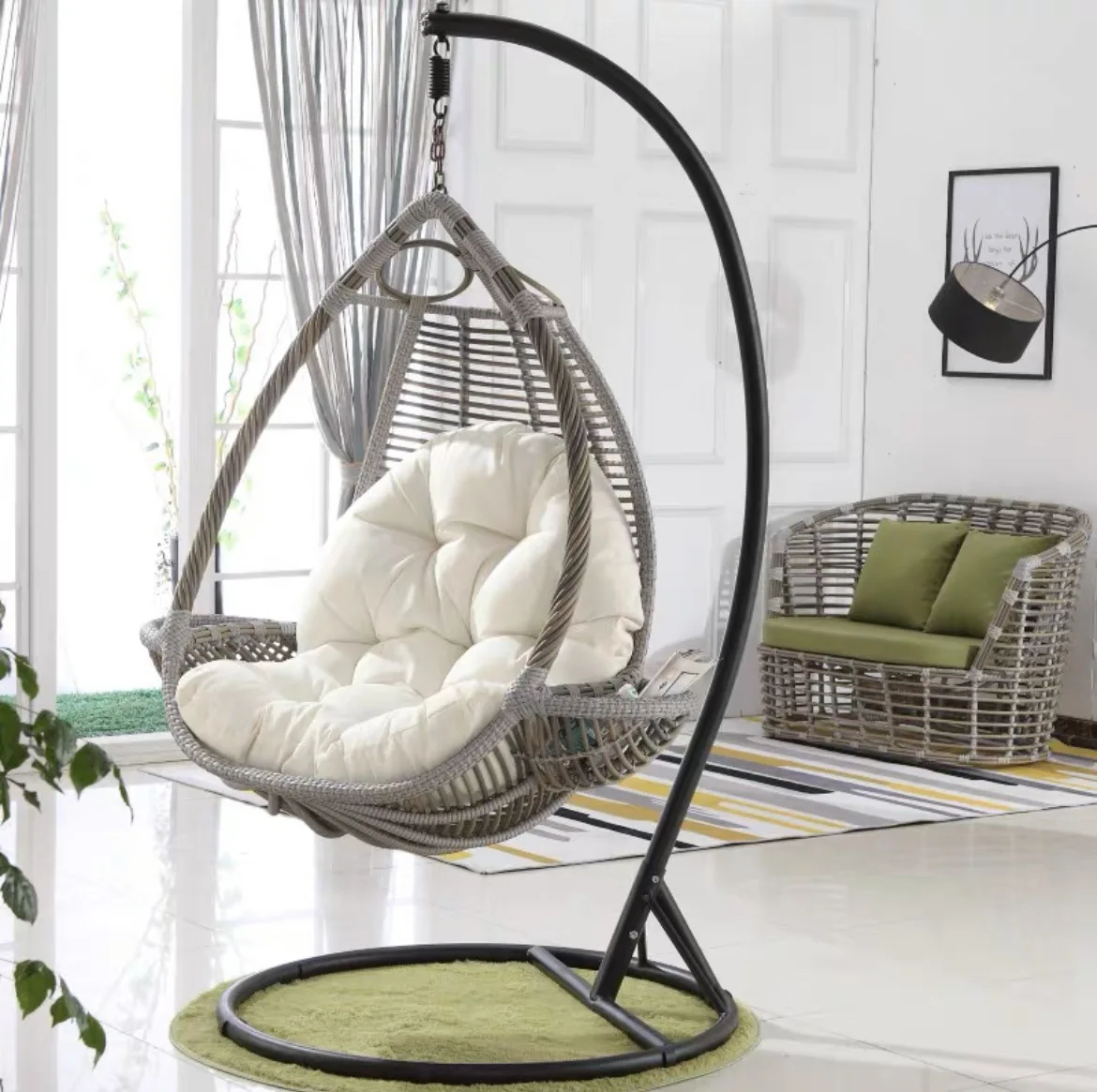 Balcony Egg Chair Cushion Seat Pad Swing Hanging Chair Mat Pillow Patio Garden Outdoor Thickened Hammock Rocking Chair Seat 2