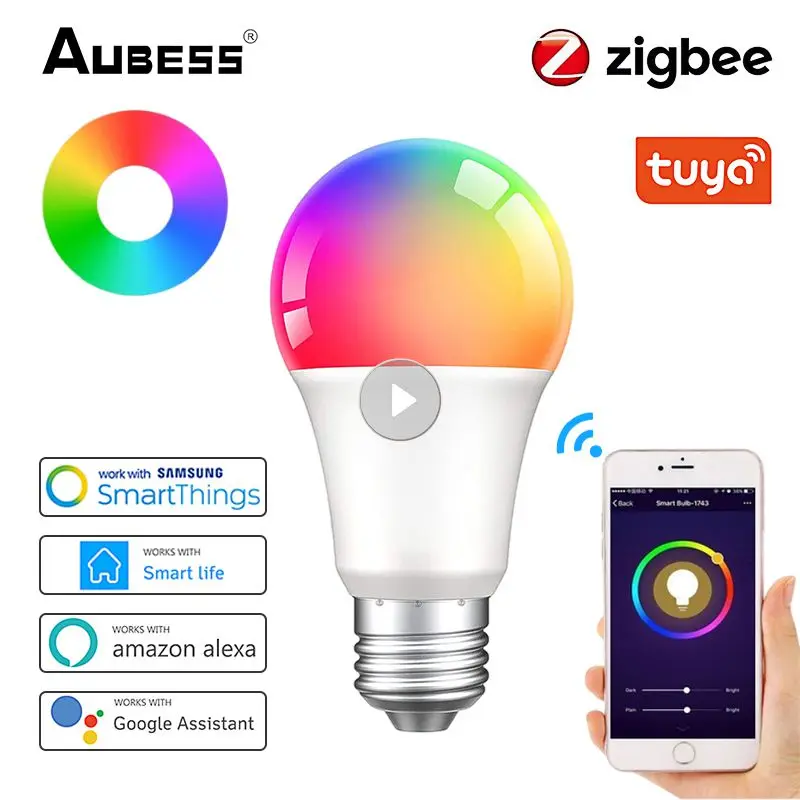 

Tuya Bulb Music Mode E27 Pair With Echo And Home Assistant Bluetooth Smart Bulb Voice Control Zigbee3.0 Smart Light Bulb