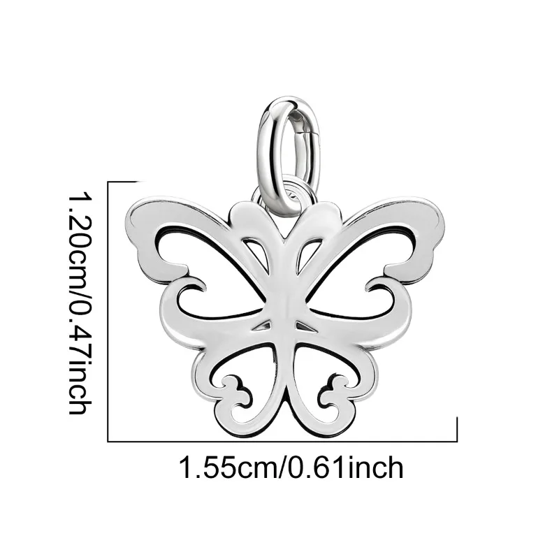 Verstellbare 925 Sterling Silber Vintage Anhänger Kaffee-Schmetterling Charms Perlen Passend für Original Armband Armreif Halskette DIY Schmuck – Detail 17