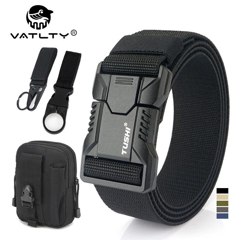 

VATLTY New Tactical Outdoor Belt for Men and Women Aluminum Alloy Buckle Quick Release Military Belt Casual Belt Jeans Waistband