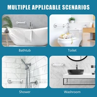 ราวจับถ้วยดูดสําหรับอ่างอาบน้ําและฝักบัว - ด้ามจับนิรภัยแบบไม่ต้องเจาะสําหรับผู้สูงอายุ, เก้าอี้อาบน้ํา, ห้องน้ําพร้อมด้ามจับกันลื่น 5