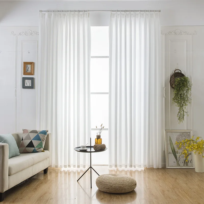 

(24) Customized Opaque Gauze Curtains, Velvet Style Living Room Balcony Curtains, White Gauze Curtains
