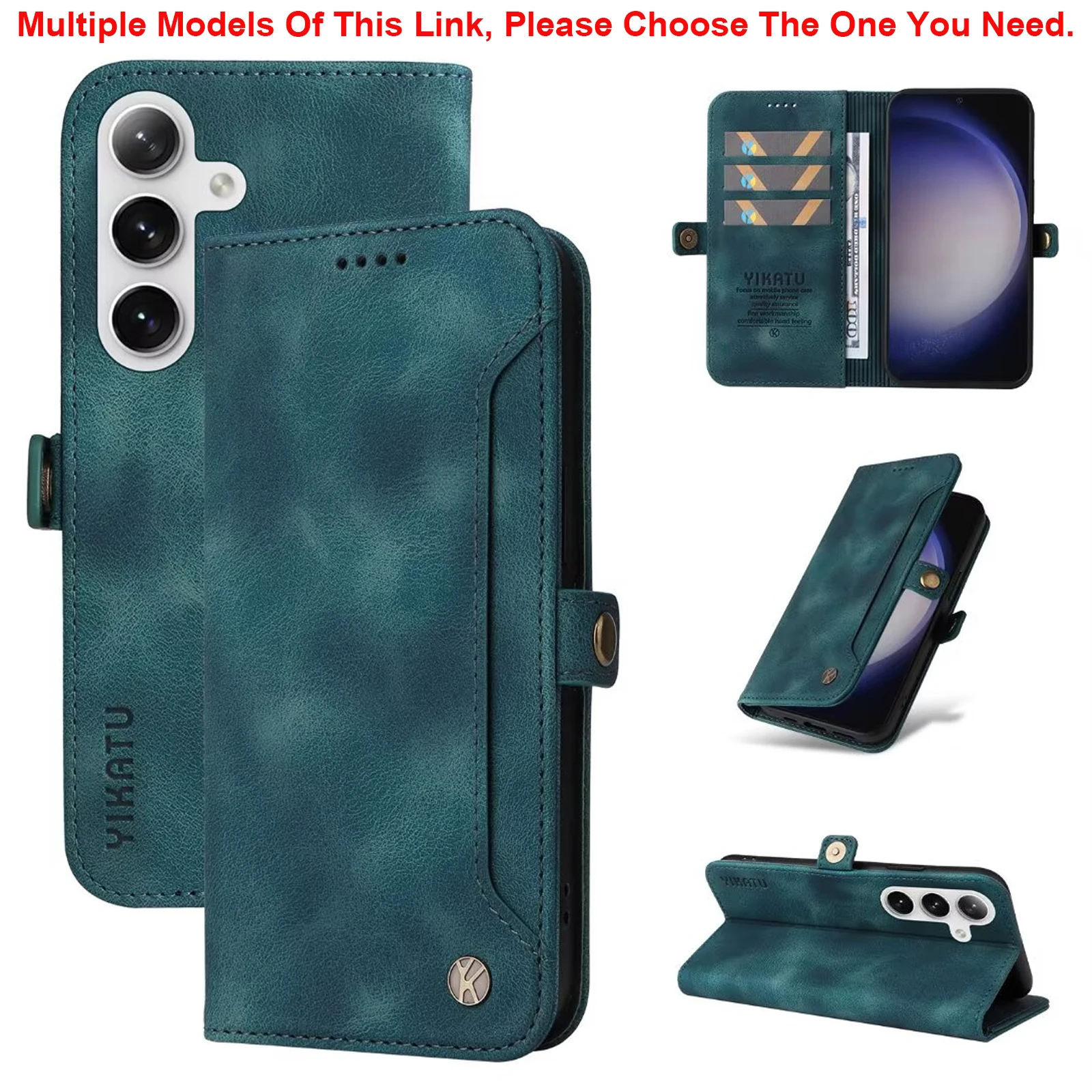 Leather Magnetic Flip Wallet Case