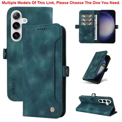 Leather Magnetic Flip Wallet Case for Galaxy A20 (Green)