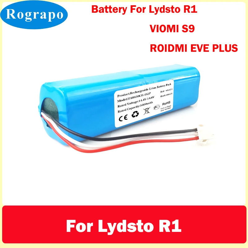New 14.4V 5200mAh Battery For Lydsto R1, Roidmi Eve Plus, Viomi S9