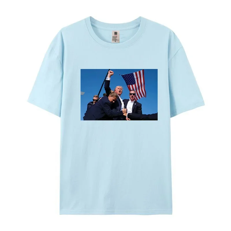 thumbnail image 1 of Trump tenía razón en todo Camiseta estampada con partidario de Donald Trump Camiseta de algodón de moda con cuello redondo y manga corta informal para hombre, 1 of 5