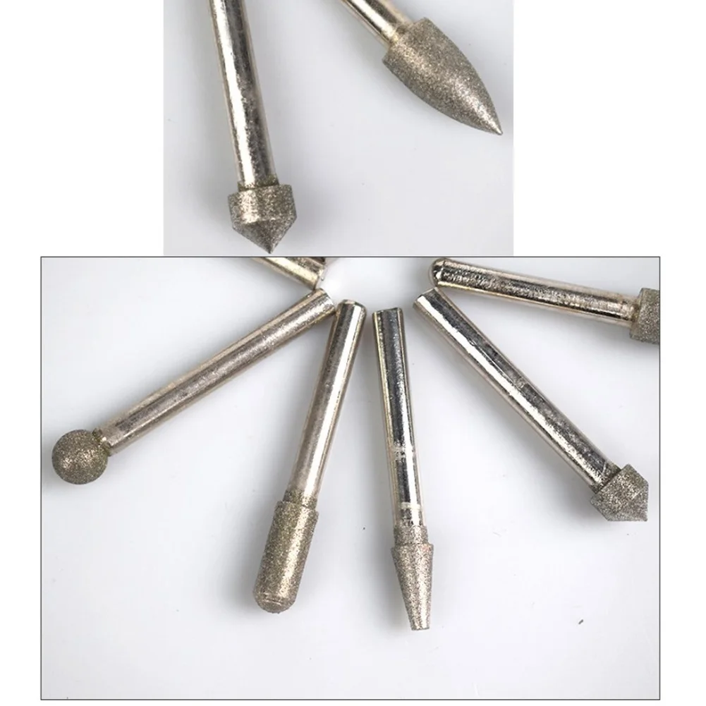 

Многофункциональная стеклянная Шлифовальная головка из сплава и многих других абразивных материалов, серебряная сферическая 10 шт. конических цилиндрических