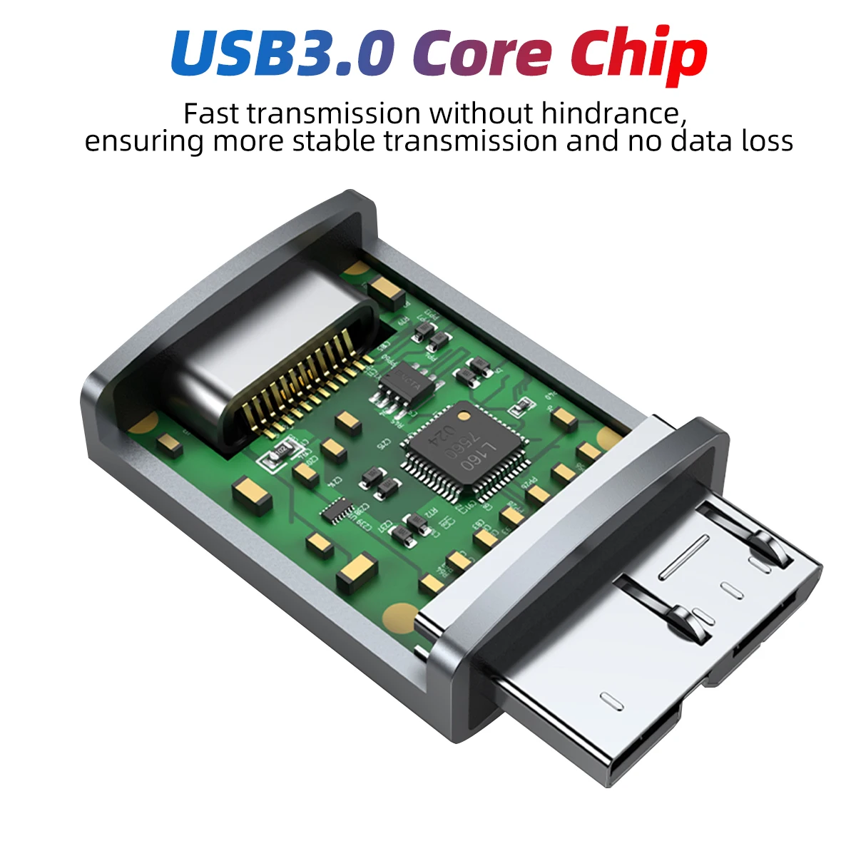 รูปสินค้า อะแดปเตอร์ USB-C to Micro USB 3.0 ชาร์จเร็ว รองรับฮาร์ดดิสก์