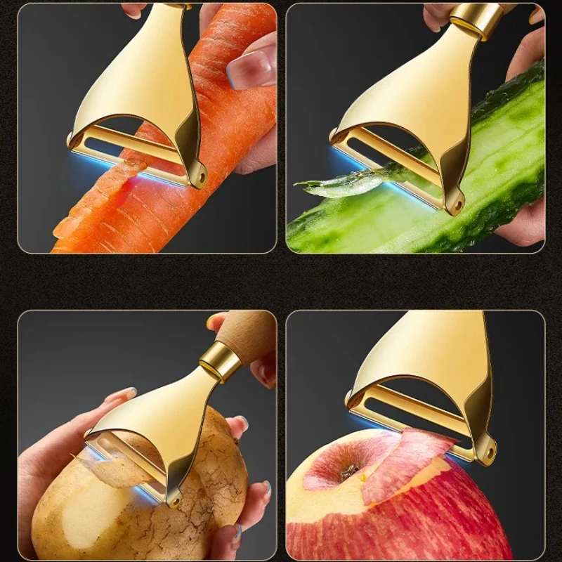 1PC Stainless Steel Solid Wood Handle Paring Knife Household Thickened Potato Fruit Paring Knife Melon Peelers Kitchen Gadgets