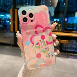 Pink Heart Flower Card Case - Stylish Protective Cover with Card Holder - Honor 50SE (Colorful oil flower)