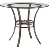 Lucianna Round Glass Top Table with Metal Frame Dining, Dark Brown 2