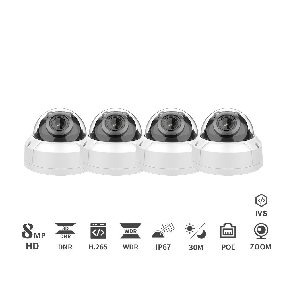 

8MP IP Camera 4K POE Security Camera IR 5X Zoom Dome OEM DHOEM DH IPC-HDBW2841R-ZAS Audio Video Surveillance Cameras