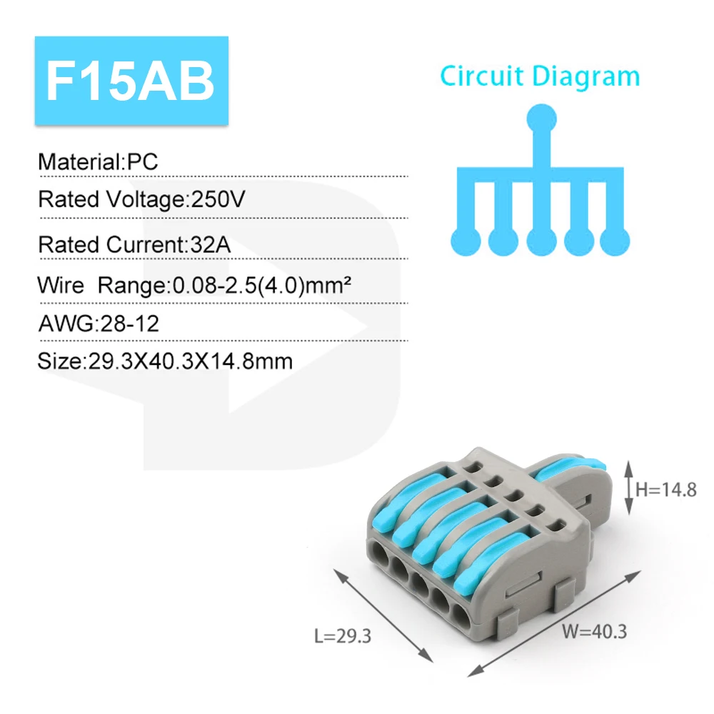 10/100PCS Electrical Cable Connector 1 in Multiple out Quick Wire Terminal Block 2/3/4/5Pin Push in Lever Connectors 0.08-4.0mm2 image 16
