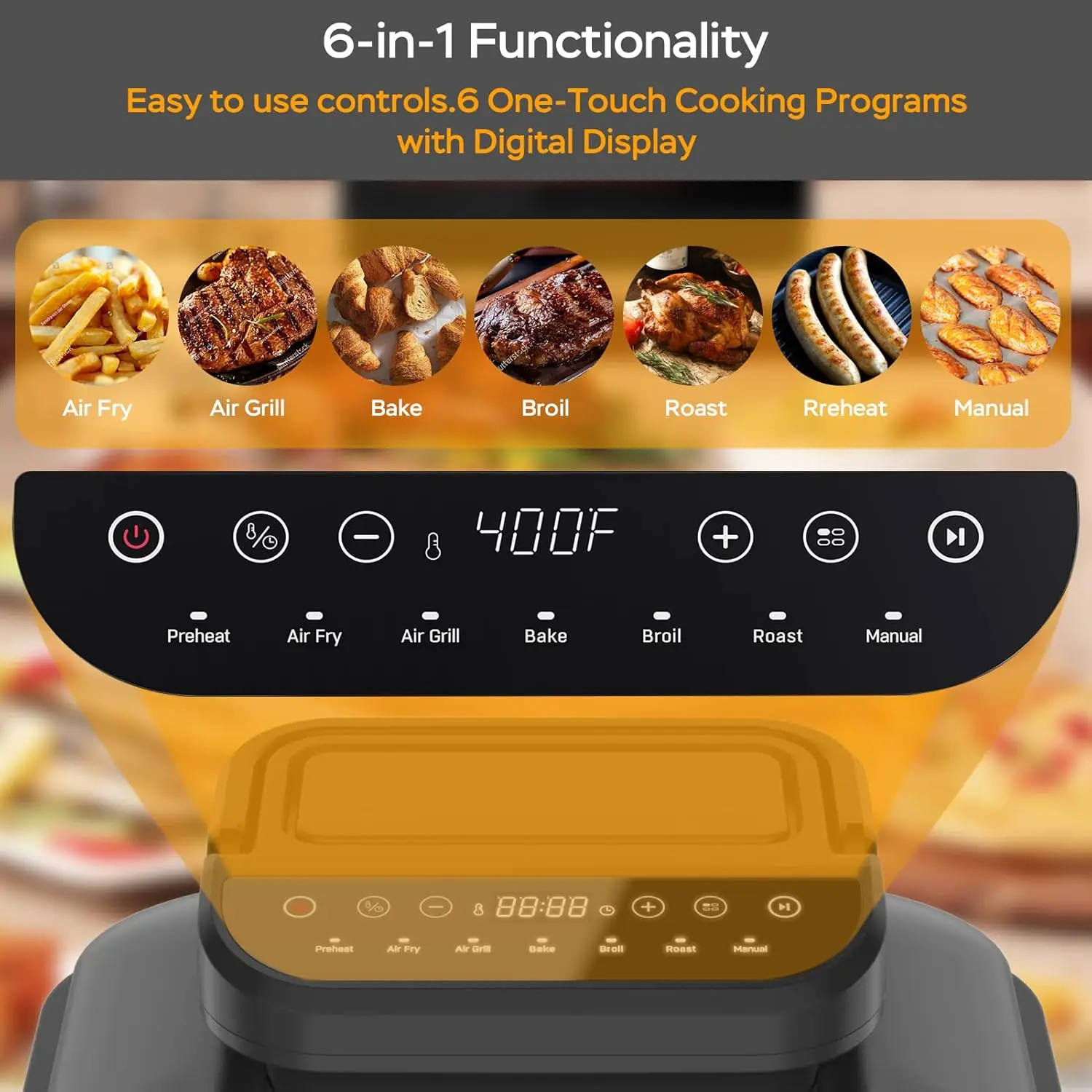 Chef Air Fryer & Electric Indoor Grill Combo, Indoor Tabletop Grill & Griddle
