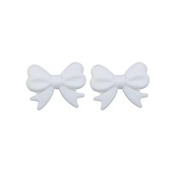 Sunrony Bowknot Silicone Beads Set for DIY Jewelry and Accessories - Pack of 10 (10pcs White)