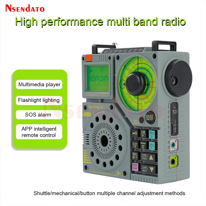 hrd a320 air fm mw sw vhf wb multi band radio Portable Bluetooth-Compatible Speaker Aviation AIR Maritime Band Radio For TF Card