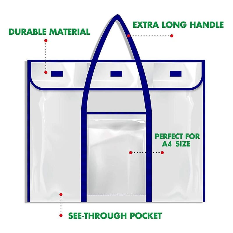 2X Large Bulletin Board Poster Storage Bag Teaching Material Art Portfolio Container For Classroom Organization