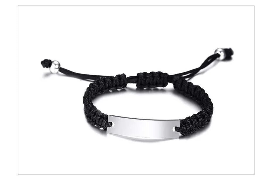 VNOX Bridesmaid Friendship Jewelry Customize Personalized Set of 2/3/4/5 Handmade Rope Braided Bracelet,Adjustable 