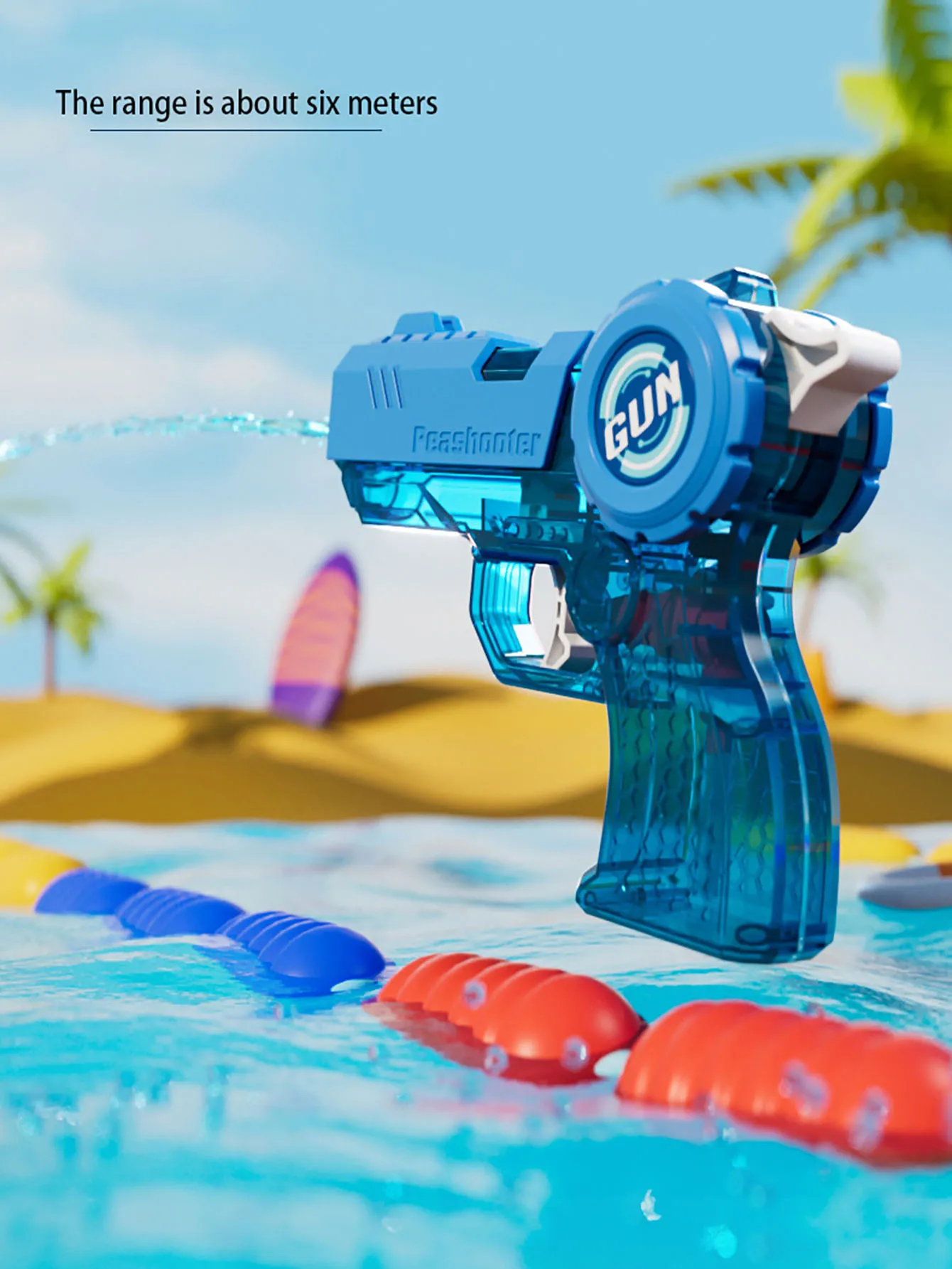 1pc Press back to chamber transparent water gun toy summer outdoor interactive beach water battle children water spray gun 2