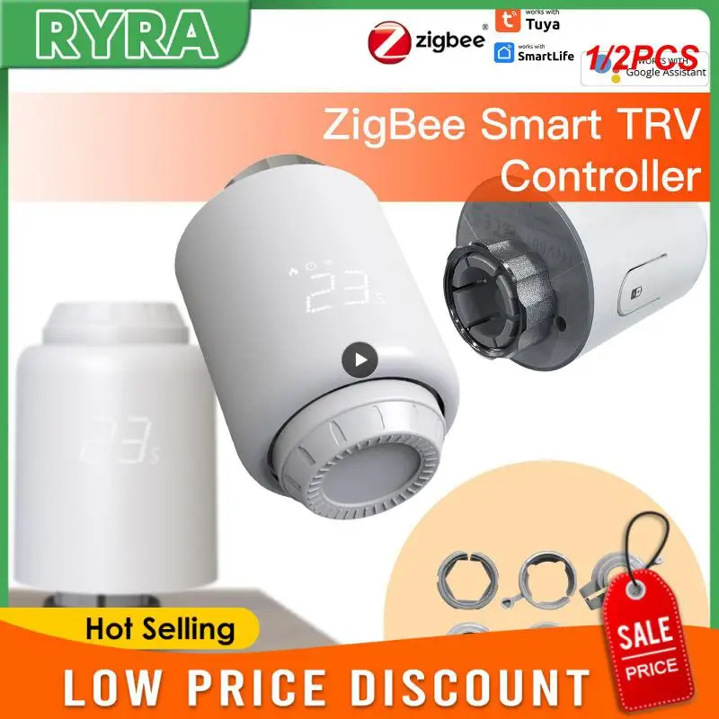 

1/2PCS Tuya Smart Radiator Actuator TRV Programmable Thermostatic Radiator Valve App Remote Temperature Controller