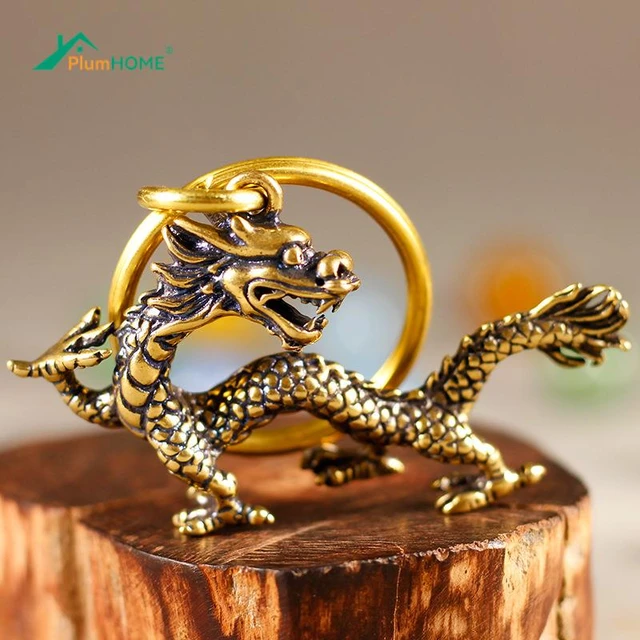 Statue de dragon animal mythique chinois en laiton pur, figurines  miniatures, ornements antiques, ornement de dragon, cadeaux de décoration  Feng Shui, 1PC - AliExpress