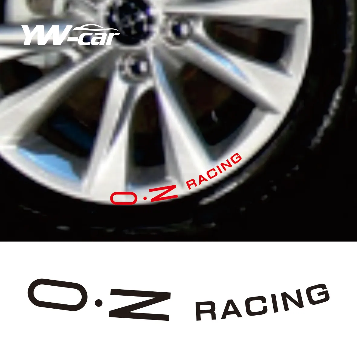 

For x8 Wheel Rim Decal sticker to fit OZ Racing curved up from the bottom of rim X1