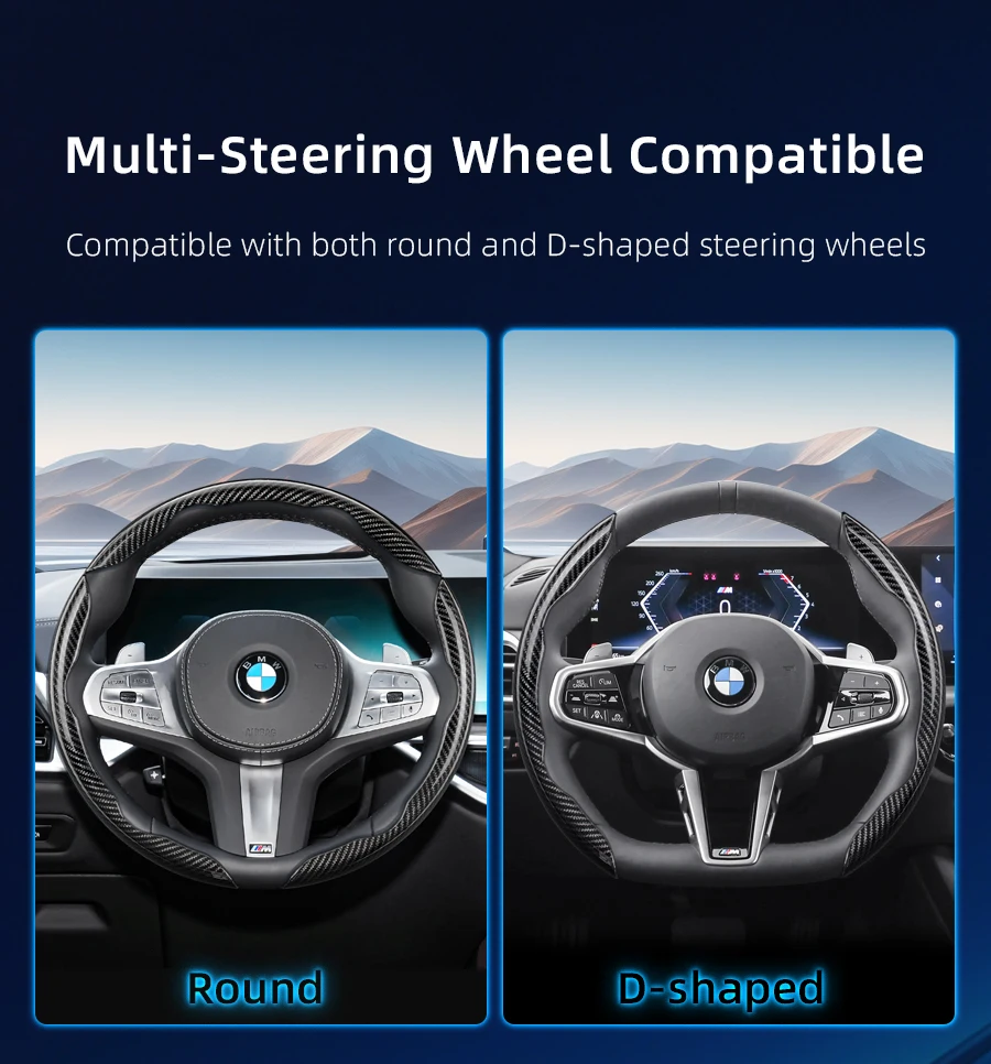 Passend für BMW Carbon-Optik Lenkradbezug mit Segmentiertem Schnellverschluss-Design, Langlebig, für X3 3 5 2 4 1 7 8 Serie X1 X5 X2 X4 X6 X7 Ix I4 I5 I7 Z4 Xm Ix1 Ix2 Ix3, Schwarz – Detail 11