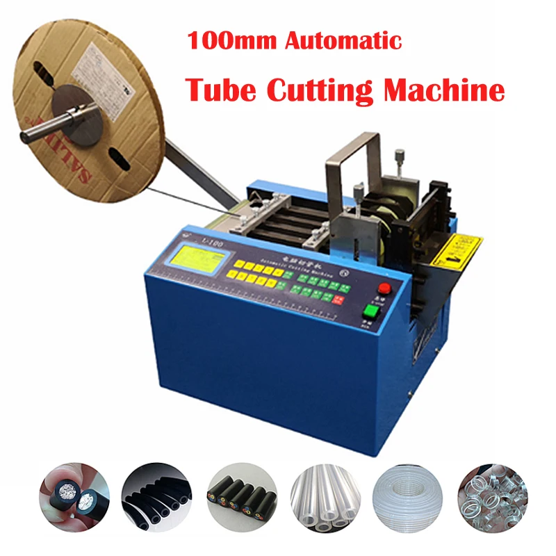 

Tube Cutting Machine Microcomputer Automatic Pipe Cutter PVC Heat Shrink Sleeve Shrinking Tube Cutter Wire Rope 350W 0-100mm