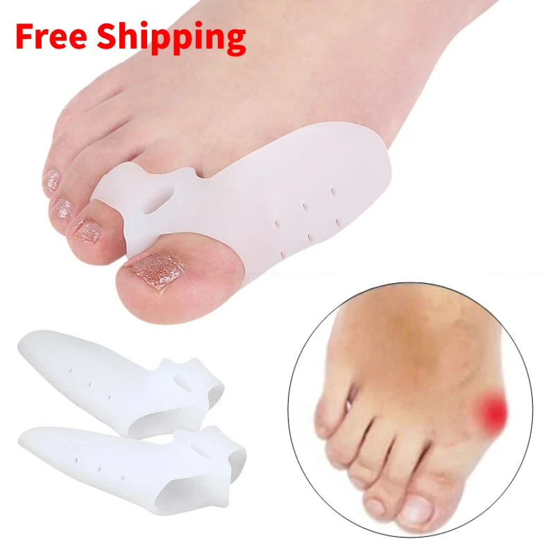 

2pieces=1pair Hammer Toe Separator Protector Silicone Hallux Valgus Orthosis Gel Bunion Corrector Adjuster Foot Care Splitter