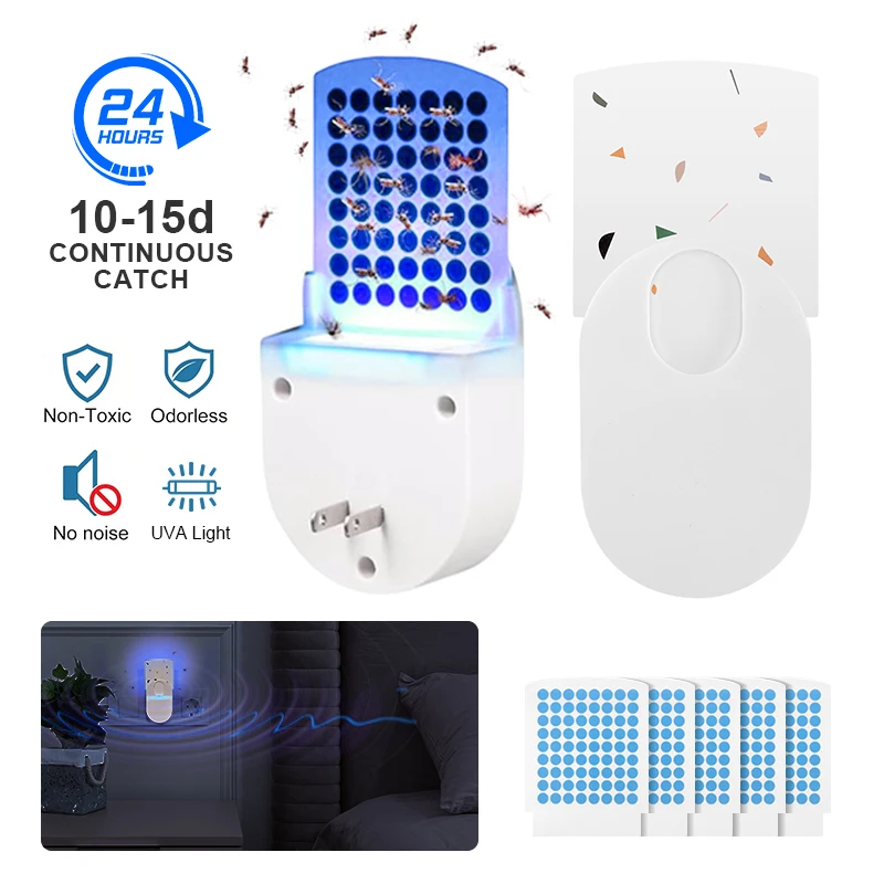 New Flying Insect Trap Plug-In Mosquito Killer Uv Attrattore Sticky Home Indoor Fly Catcher Night Light Insect Killer Spina Eu/Din