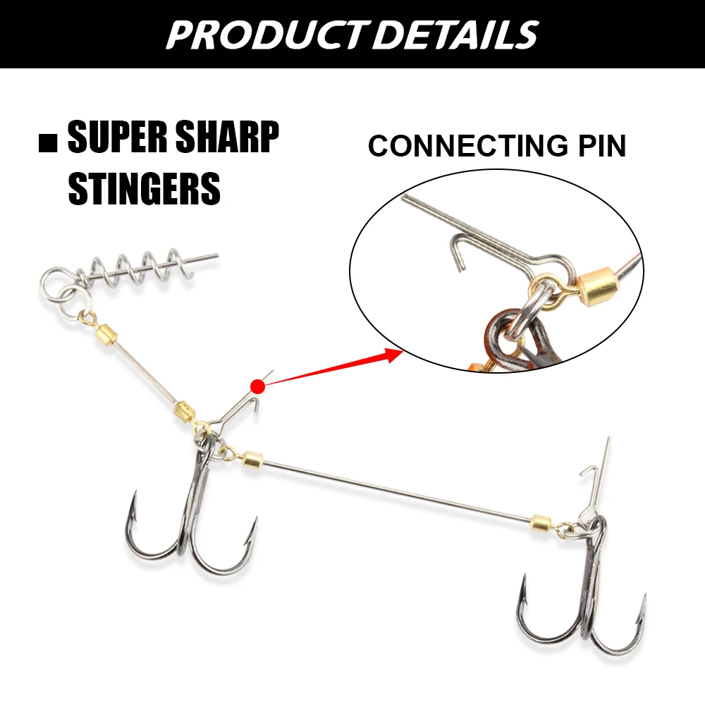 Spinpoler Big Fish Soft Fishing Lure With Stinger Rig Hook Set