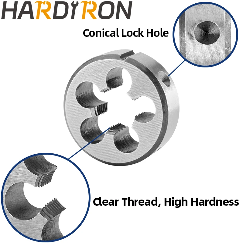 Hardiron M14x1 M14x1.25 M14x1.5 M14x1.75 M14x2 탭 및 다이 세트 오른손, 기계 나사 탭 및 원형 다이