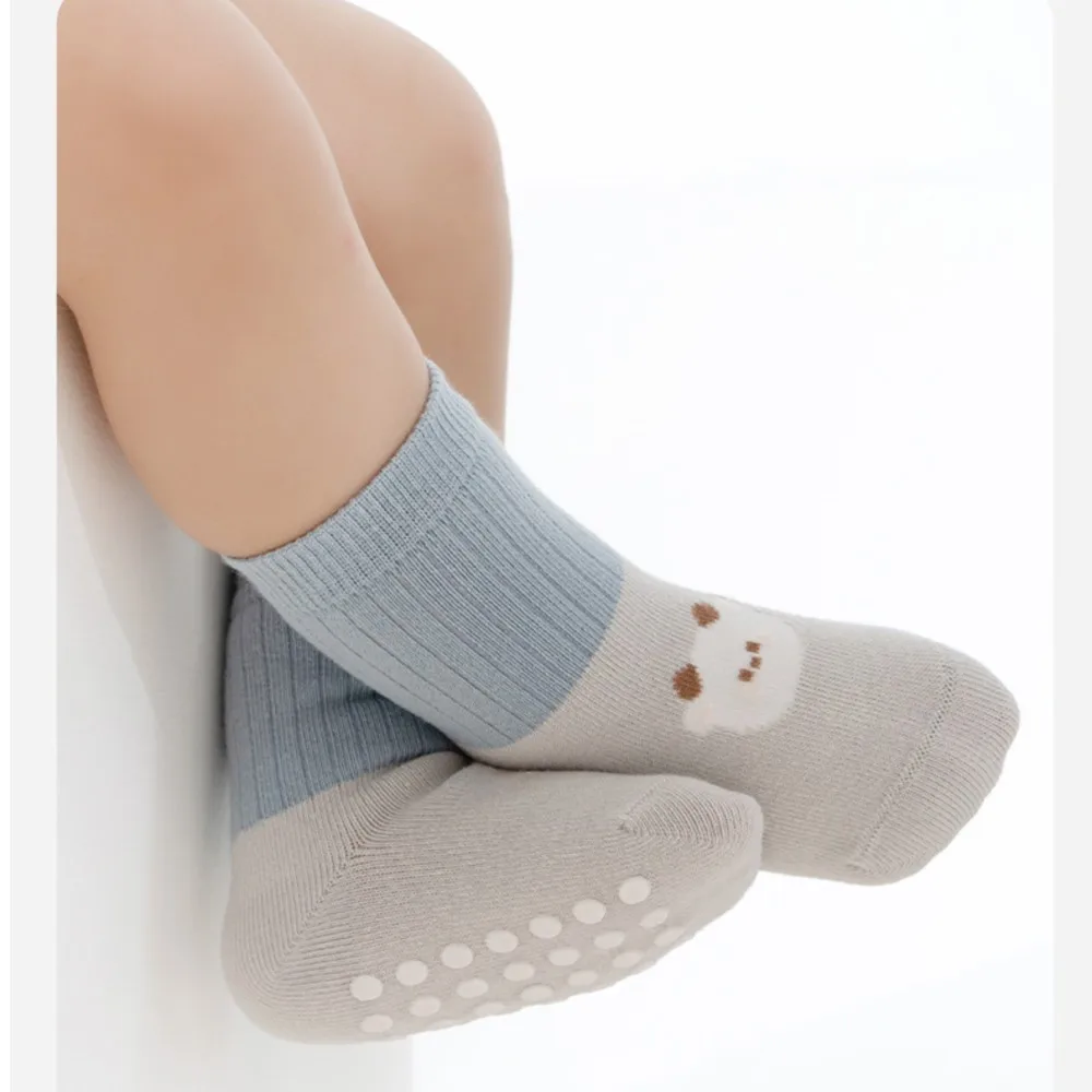 5Pairs Casual Cute Knit Floor Socks, Soft Comfortable Breathable Cotton Socks For Toddler Walking Baby Boys And Girls