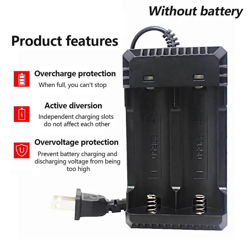 For 18650 26650 Battery Charger 1-4 Slots Dual 18650 Charging 4.2V Rechargeable Lithium Battery USB Charger