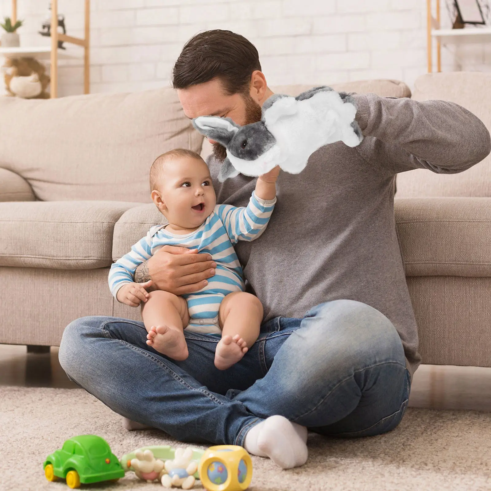 1Pcs 어린이 토끼 손 인형 부드러운 동물 모양 장갑 이야기 속에 등장하는 역할 창의력과 상상력