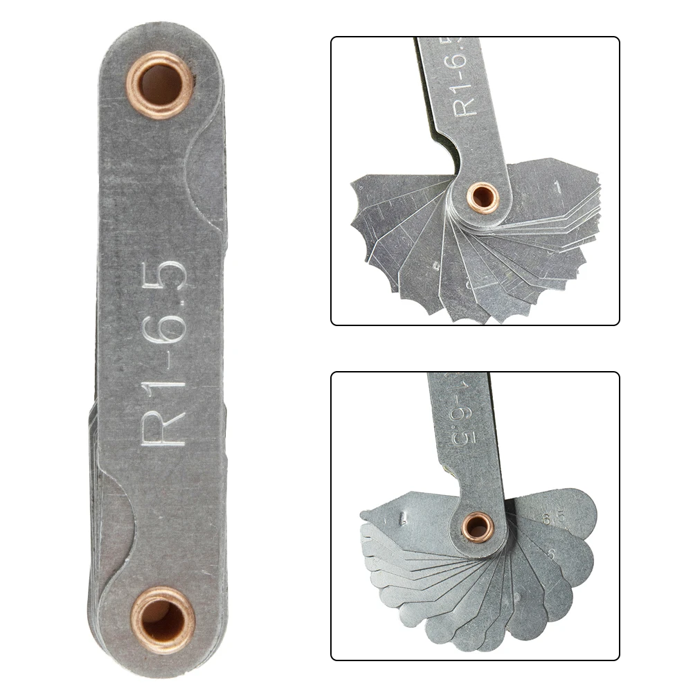 

Radius Template Gauge R1-6.5 7-14.5 15-25 26-80 Radius Gage Plate Fillet Gaug External Internal Concave Convex Measuring Tools