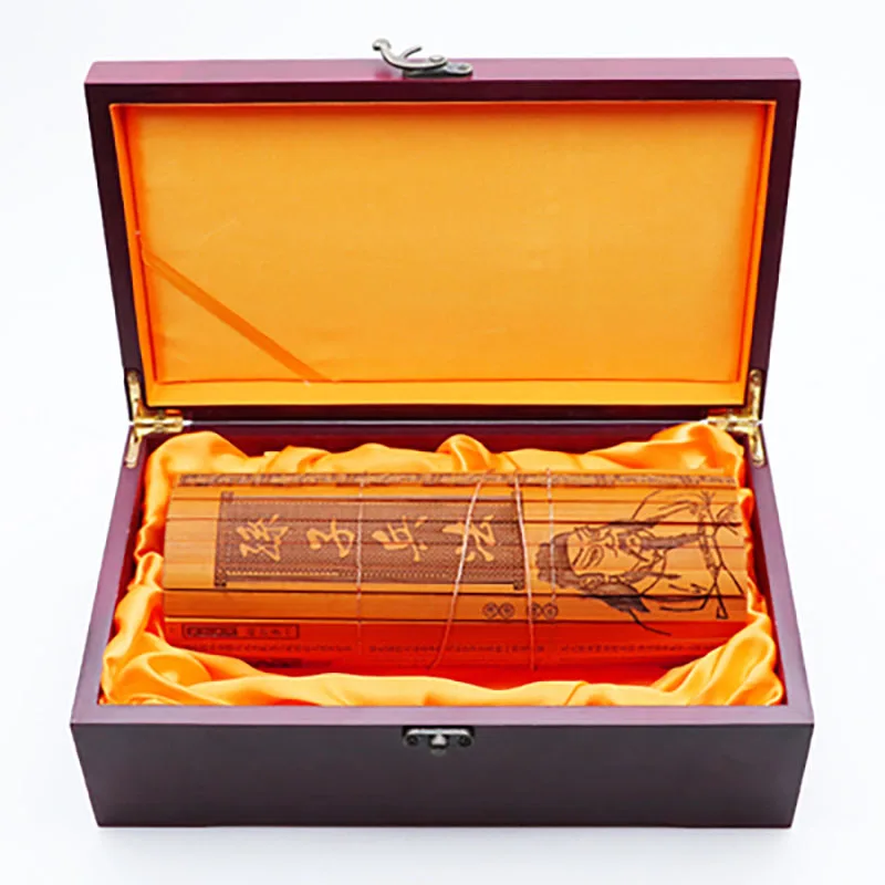 Ancient Chinese Cultural Classical Scroll Slip Bamboo Wooden Slips, Home Decor, Bilingual Sun Zi Bing Fa, The Art of War