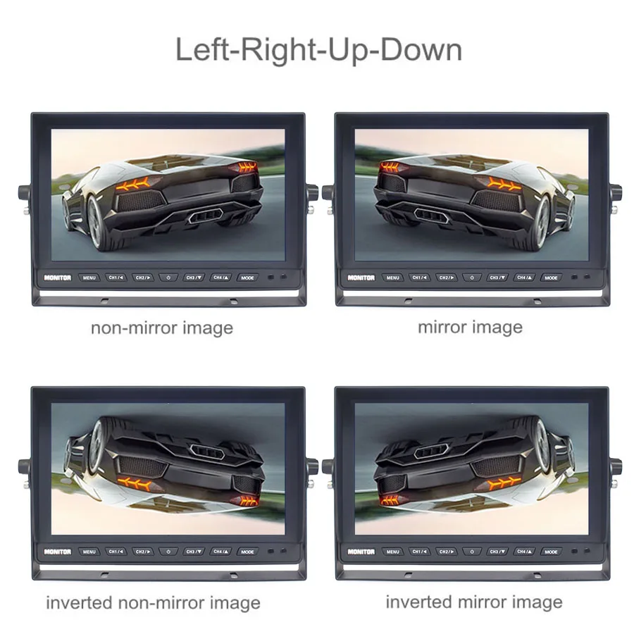 DIYKIT 4CH 4PIN 10inch AHD IPS 4 Split Quad LCD Screen