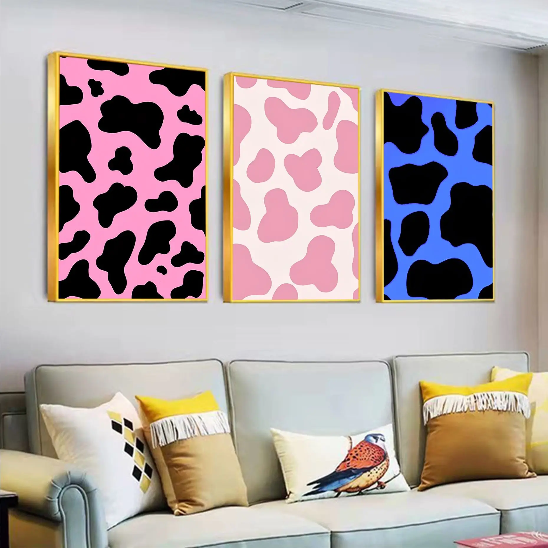 

Cow Print Classic Vintage Posters Fancy Wall Sticker For Living Room Bar Decoration Aesthetic Art Wall Painting