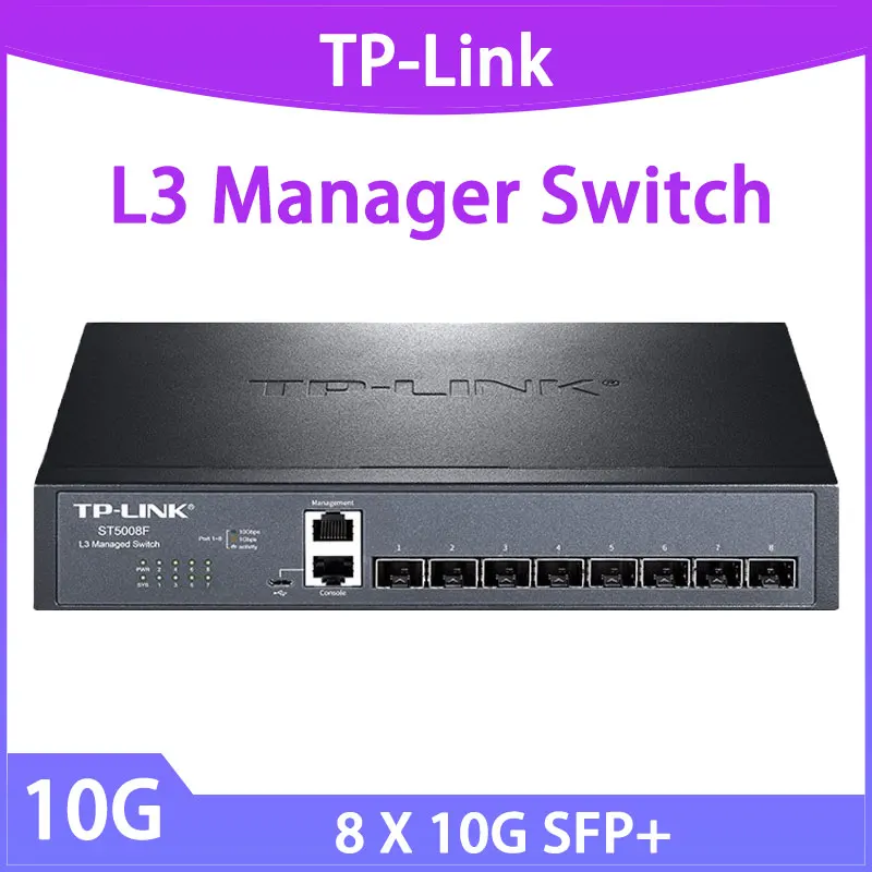 TP-Link 10gbe Switch  Sfp+ All 8*10000mbps 3-layer Network TL-ST5008F Internet Hub Web Management NAS Core  static router