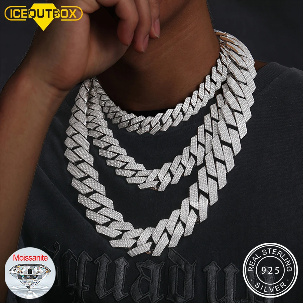 Miami Cuban Link Chain Necklace Silver Solid Gold Moissanite Hip Hop  Jewelry - China Cuban Link Chain and Cuban Bracelet price