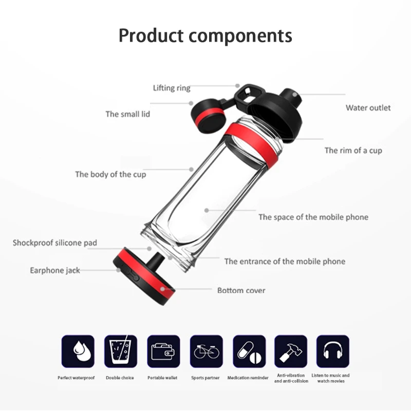 Portable 400ml Water Bottle with Hiding Phone Pocket Secret Pill Organizer Sports Fitness Drinkware sports water bottle portable water bottle