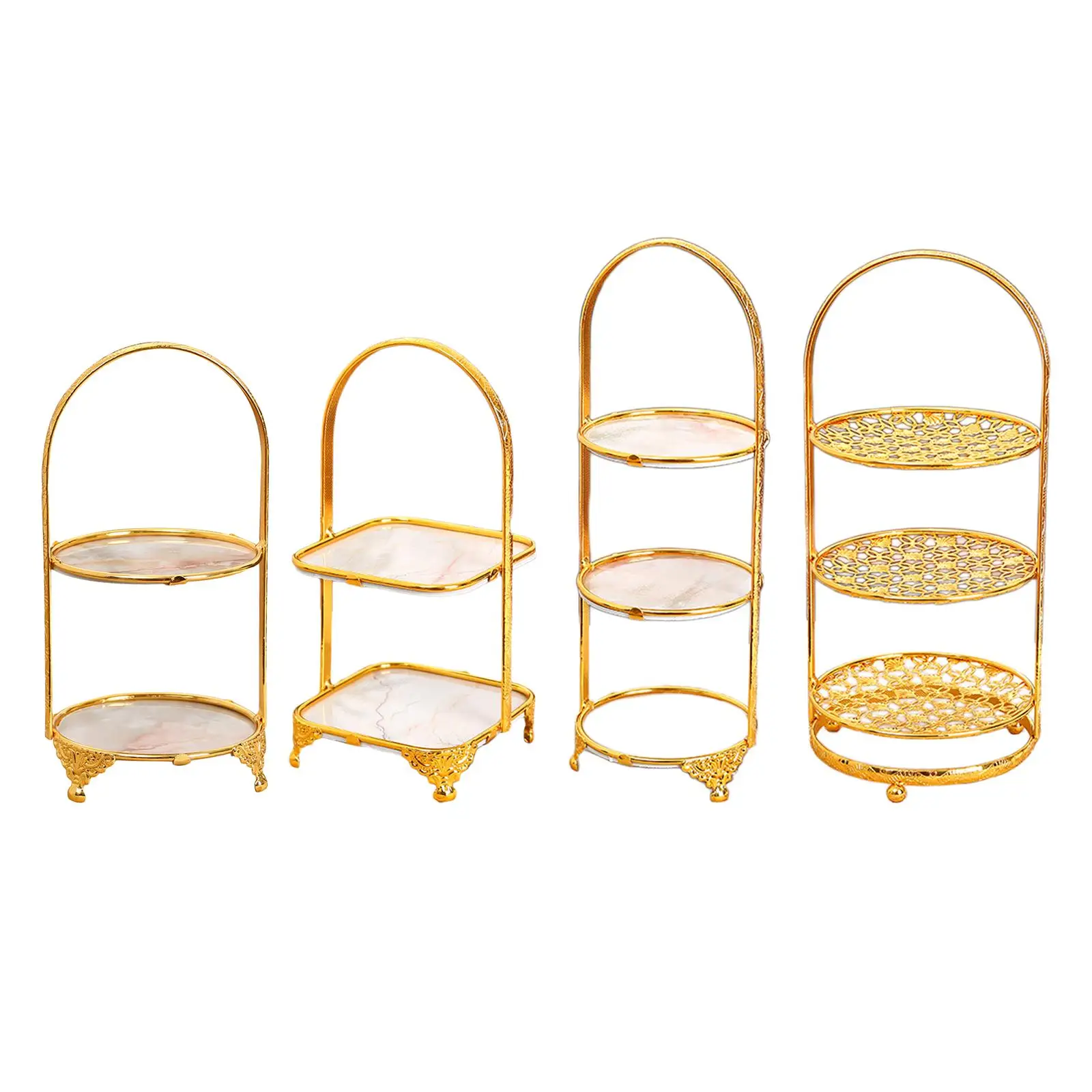 Iron Cake Stand Display Plate Decoration Luxury Display Tower Cupcake Stand for Tea Party Kitchen Dessert Cupcake Cookies
